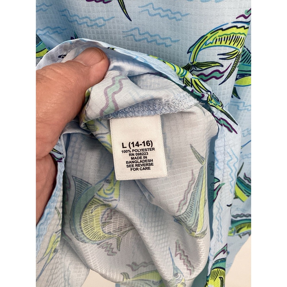 Boys Magellan Outdoors short sleeved Fish Gear‎ vented wicking hidden button - Picture 8 of 10
